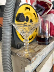 Coupe Cocktail Glass with Ribbed Bowl and Stacked Stem