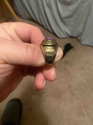 Class Ring with Purple Stone