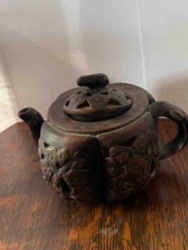 Carved Wooden Incense Burner (Teapot-shaped)