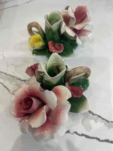 Capodimonte Floral Candlesticks