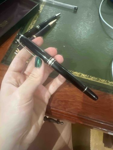 Black Lacquer and Sterling Silver-Plated Ballpoint Pen (Unknown Manufacturer)