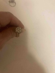 Vintage 1980 14 Carat Diamond Cluster Ring