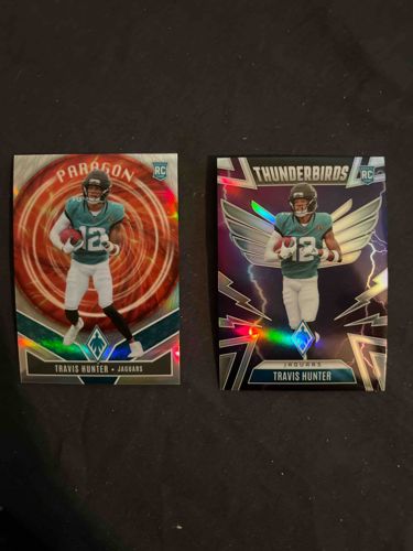 Pair of Travis Hunter Panini Phoenix Football Trading Cards