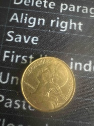 French Coin with Marianne Obverse (REPUBLIQUE FRANCAISE)