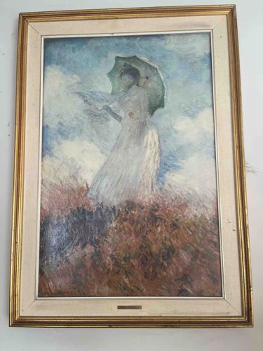 Framed Print of Claude Monet's 'Woman with a Parasol'