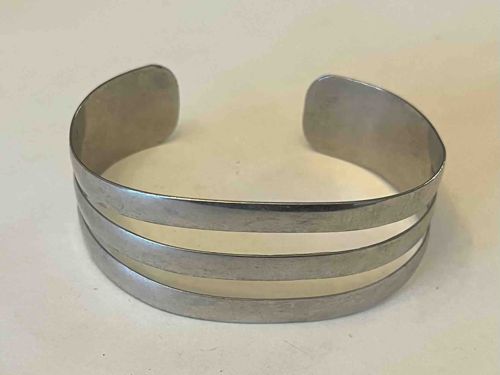 Triple-Band Metal Cuff Bracelet