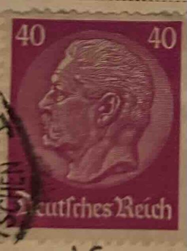 German 40 Pfennig Paul von Hindenburg Postage Stamp