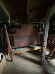 Antique Wooden Rope Bed (Headboard and Frame)