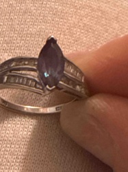 10k Platinum Ring with Alexandrite and Diamonds