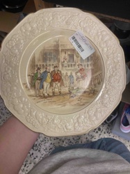Dickens-Themed Decorative Plate: 'Mr. Pickwick Meets Sam Weller'