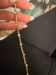 Bamboo-Style Diamond Accent Bracelet