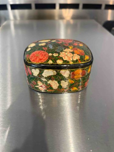 Kashmiri Hand-Painted Papier-Mâché Floral Box