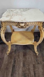 Vintage Marble-Top Side Table
