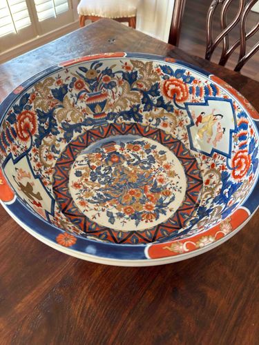 Japanese Imari Porcelain Punch Bowl