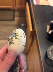 Hand-Painted Floral and Butterfly Decorative Egg