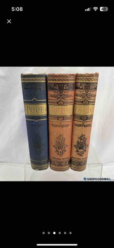 Antique Late 1800s Gilded Books Bundle (Pope, Shakespeare, Coleridge)