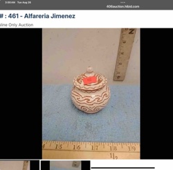 Alfareria Jimenez Decorated Pottery Jar with Lid