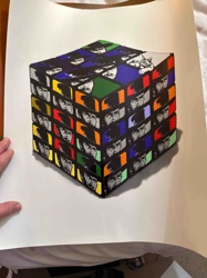 Rubik's Cube with Faces Art Print