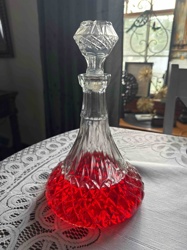 Pressed Glass Decanter with Stopper