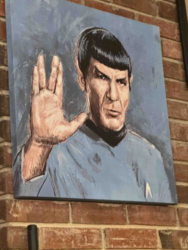 Painting of Spock doing the Vulcan Salute