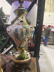 Italian Majolica Style Figural Table Lamp