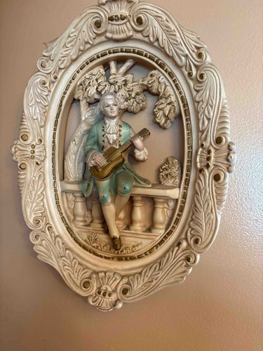 Figural Wall Plaque with Musician