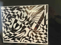 Op Art Abstract Monochromatic Print