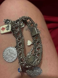 Vintage Multi-Strand Charm Bracelet with Assorted Charms