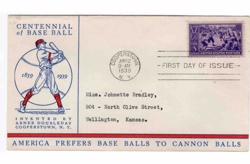 1939 Baseball Centennial First Day Issue Cover