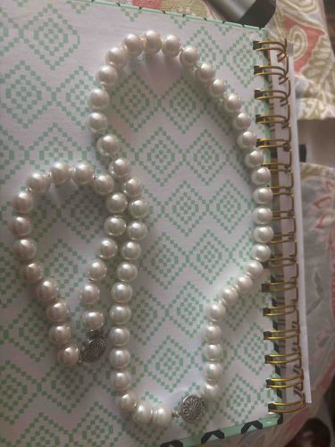 Single-Strand Round White Faux Pearl Necklace