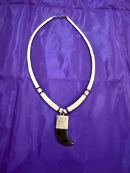 Puka Shell and Horn Pendant Necklace