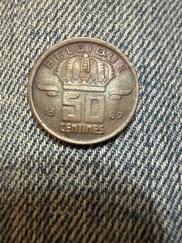 Belgium 1987 50 Centimes Coin (French Legend)