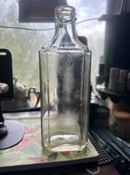 Vintage Clear Paneled Glass Bottle