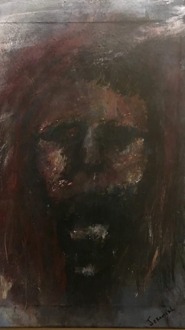 Submitted photo of Painting of a head signed 'Jeremiah' (not authenticated)