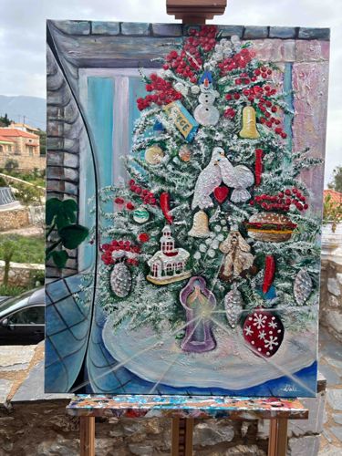 Christmas Tree with Eclectic Ornaments by Dale Haessly