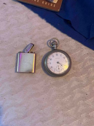 WWII-era Waltham Pocket Watch and Trench Lighter