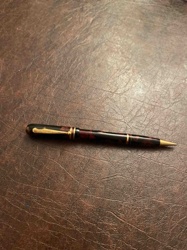 Vintage Marbleized Burgundy and Black Fountain Pen or Mechanical Pencil