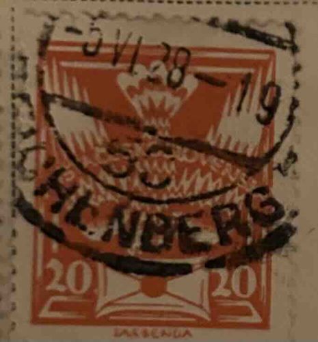 Italian 20 Centesimi Postage Due Stamp (Fleur de Lys design)