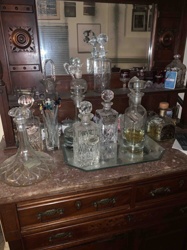 Collection of Assorted Crystal and Glass Decanters and Bottles