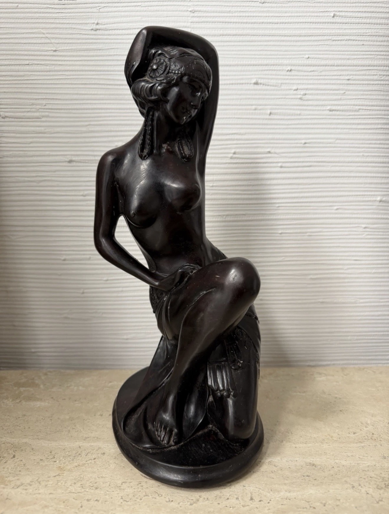 Submitted photo of Art Deco bronze-finished figural sculpture