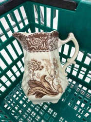 Victorian Brown Transferware Creamer/Milk Jug