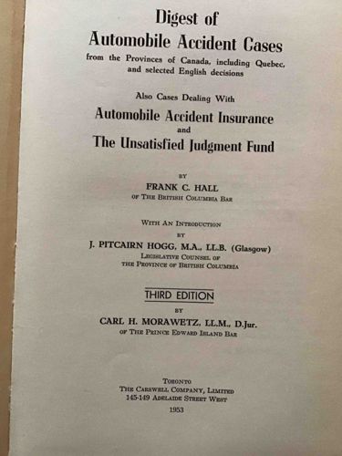Digest of Automobile Accident Cases, Third Edition