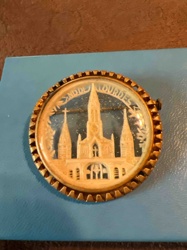 Vintage Souvenir Brooch from Lourdes