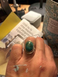 Silver Turquoise Cabochon Ring