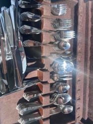 Silver-plated or Stainless Steel Cutlery Set in Velour-Lined Case