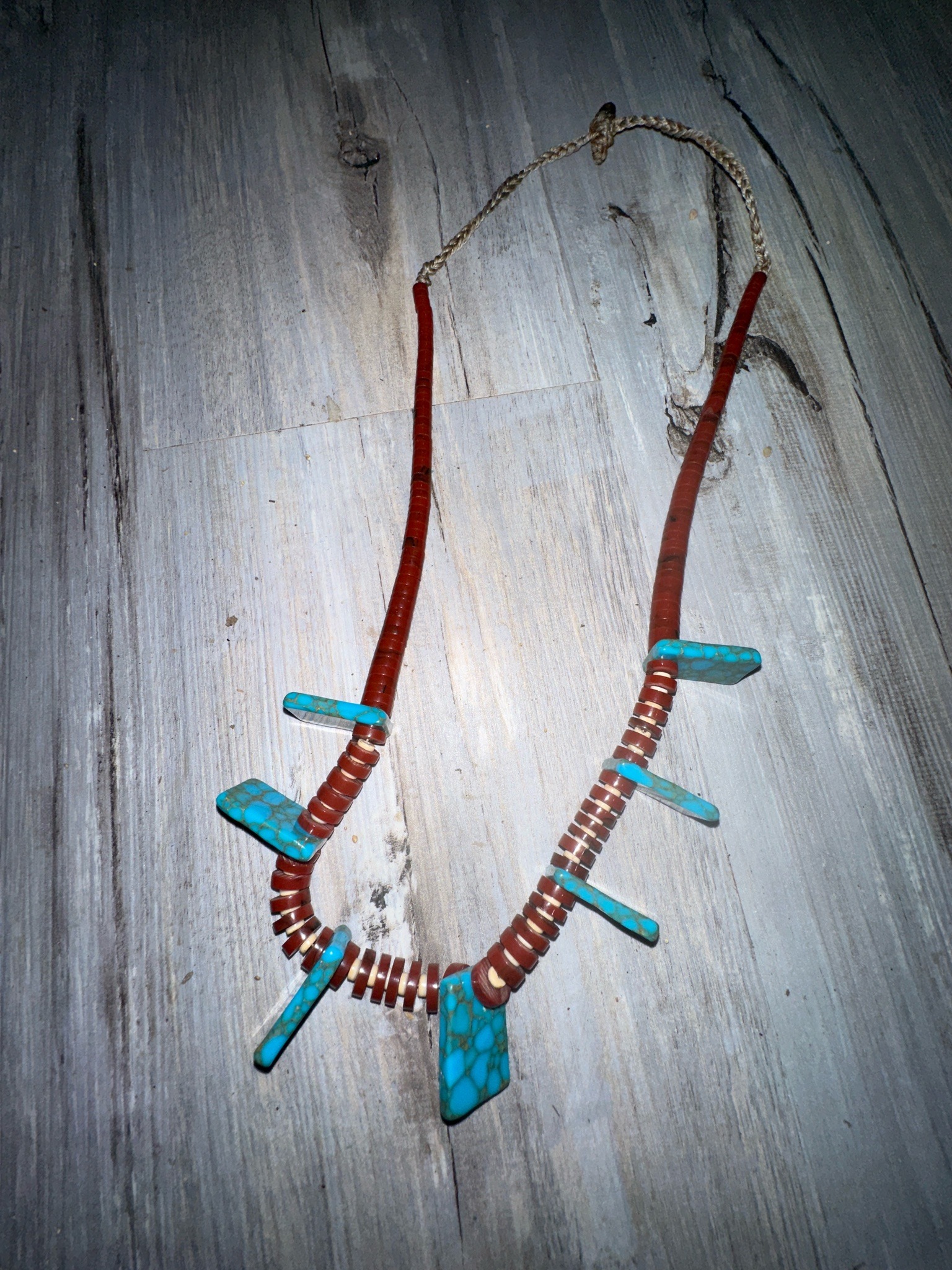 Submitted photo of Native American style beaded turquoise and heishi necklace