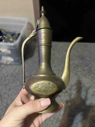 Engraved Brass Ewer/Aftaba