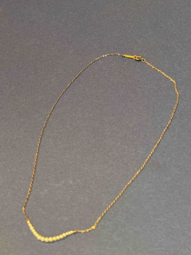 14-inch Gold-Tone Pearl Bar Necklace