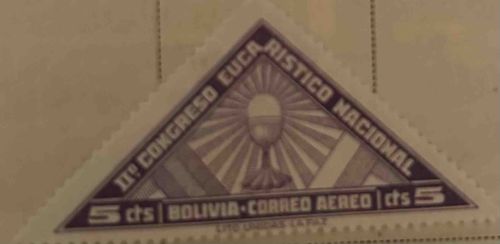 Bolivia 5 Cts II Congreso Eucaristico Nacional Airmail Postage Stamp
