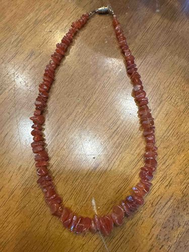 Carnelian Chip Bead Necklace